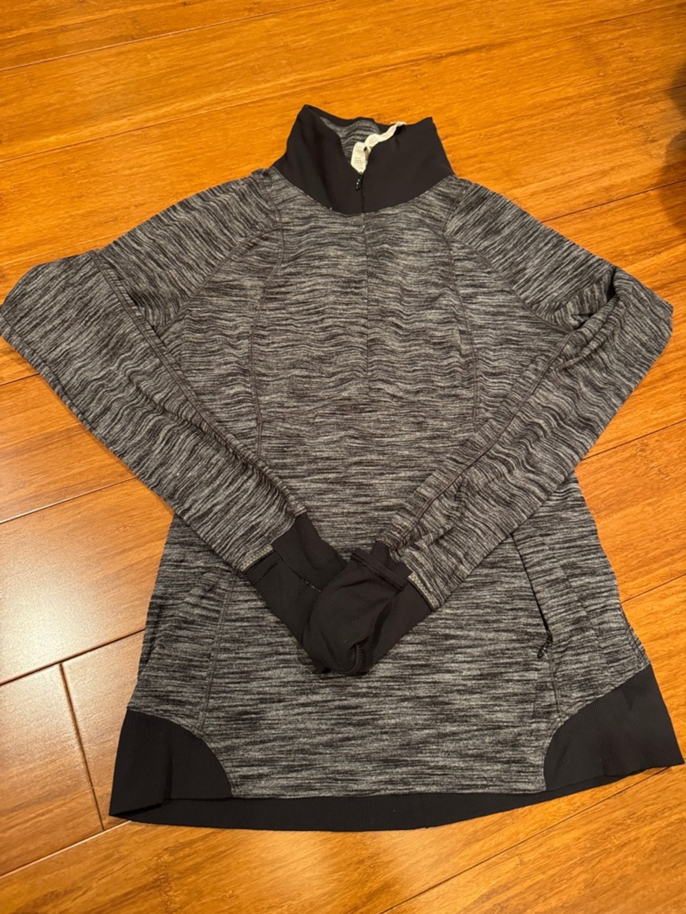 lululemon athletica Gray Heathered Pullover with Black Trim